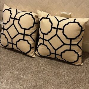 Navy and Cream Throw Pillow Covers